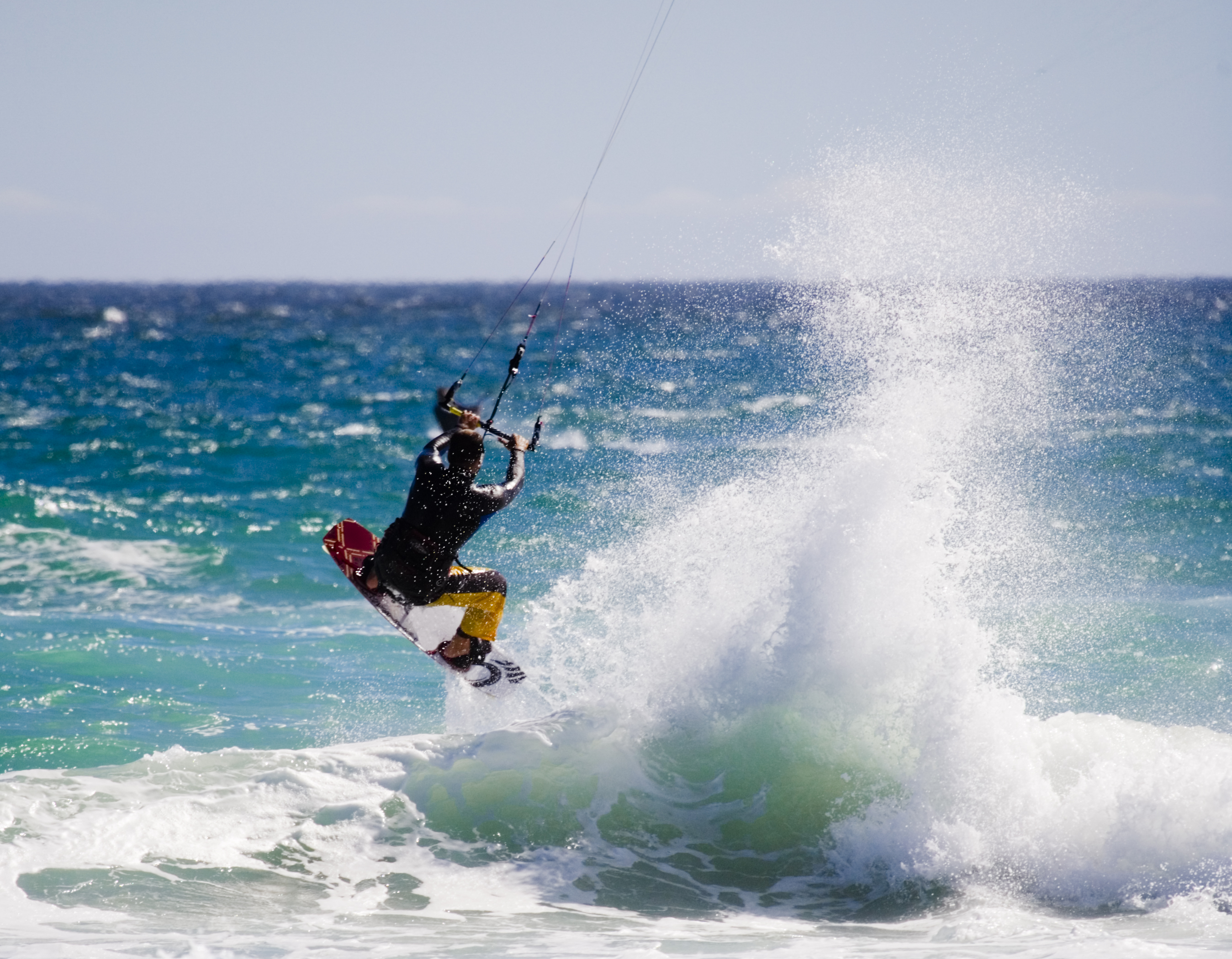 kite surfer taking off